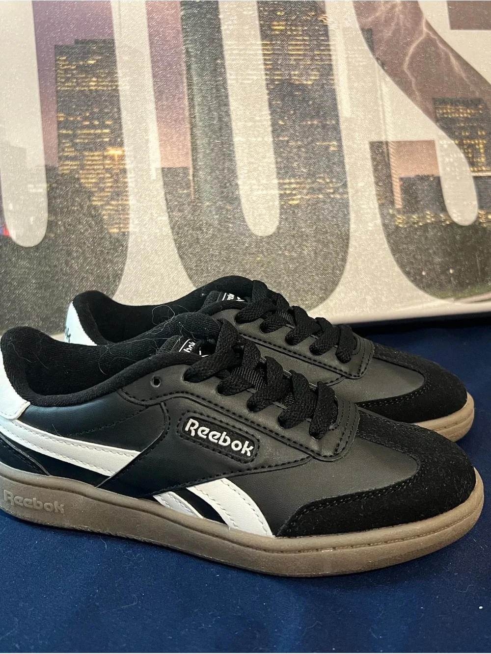 Reebok Kids Black and White Low-Top Sneakers